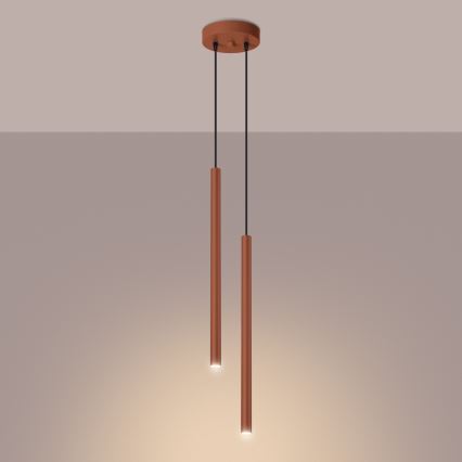 Lampadario a sospensione con filo PASTELO 2xG9/8W/230V rosso