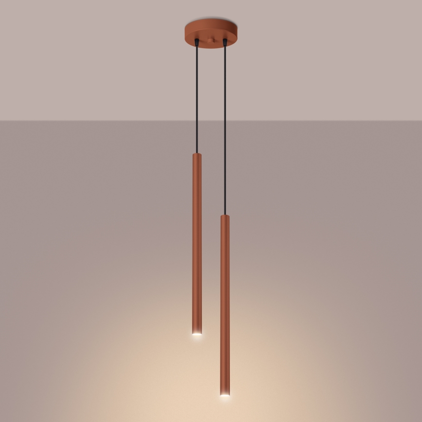 Lampadario a sospensione con filo PASTELO 2xG9/8W/230V rosso