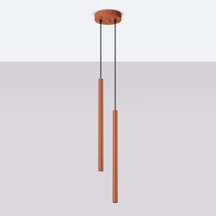 Lampadario a sospensione con filo PASTELO 2xG9/8W/230V rosso