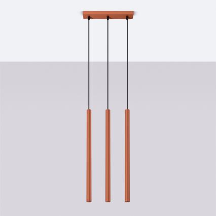 Lampadario a sospensione con filo PASTELO 3xG9/8W/230V rosso