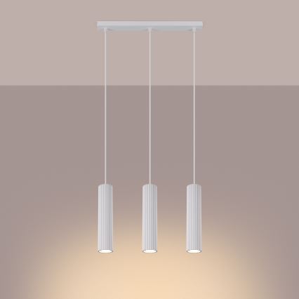 Suspension filaire KARBON 3xGU10/10W/230V blanc