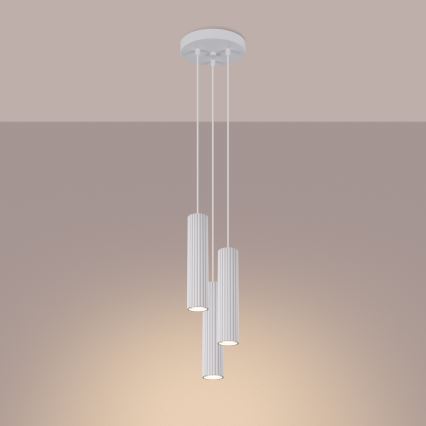 Suspension filaire KARBON 3xGU10/10W/230V blanc