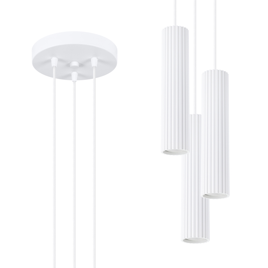 Suspension filaire KARBON 3xGU10/10W/230V blanc