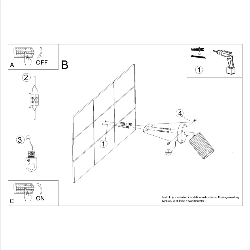 Spot mural KARBON 1xGU10/10W/230V blanc