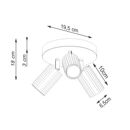 Strahler KARBON 3xGU10/10W/230V weiß