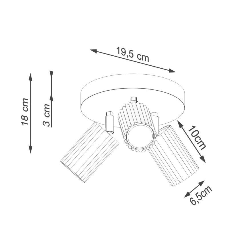 Strahler KARBON 3xGU10/10W/230V weiß