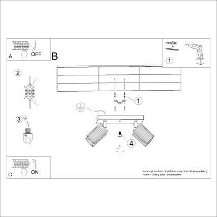 Strahler KARBON 4xGU10/10W/230V weiß