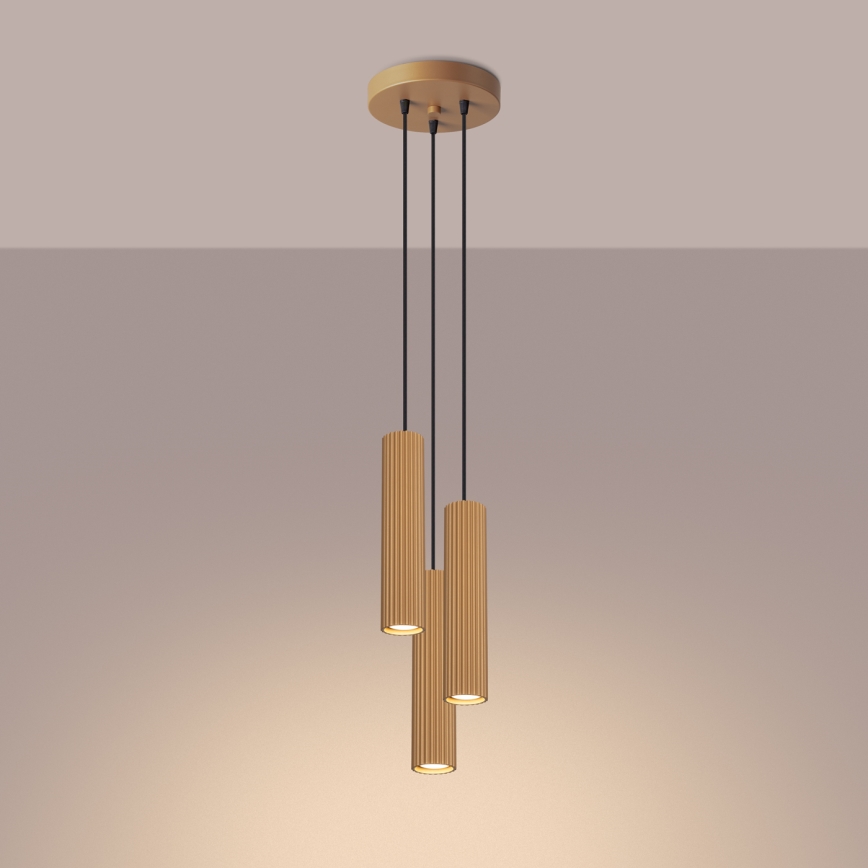Suspension filaire KARBON 3xGU10/10W/230V doré