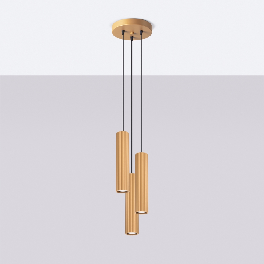 Suspension filaire KARBON 3xGU10/10W/230V doré