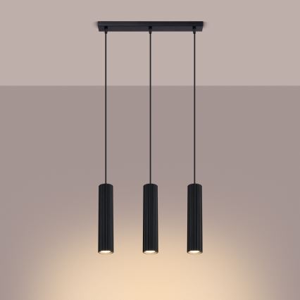 Suspension filaire KARBON 3xGU10/10W/230V noir