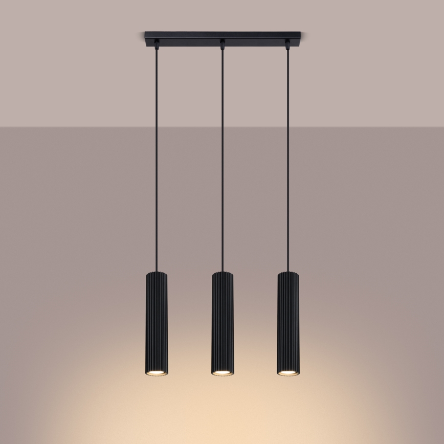 Suspension filaire KARBON 3xGU10/10W/230V noir