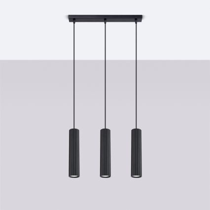 Suspension filaire KARBON 3xGU10/10W/230V noir