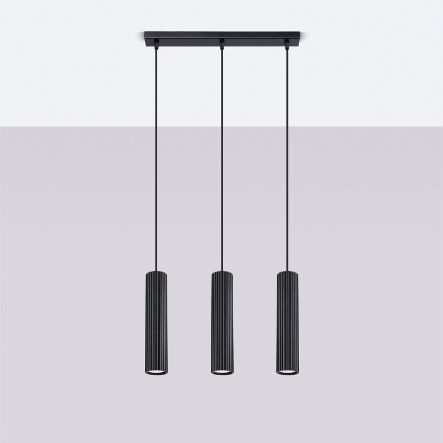 Suspension filaire KARBON 3xGU10/10W/230V noir