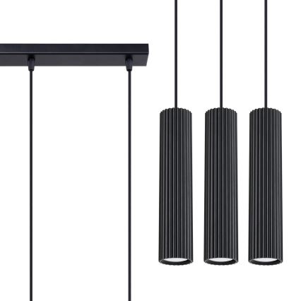 Suspension filaire KARBON 3xGU10/10W/230V noir