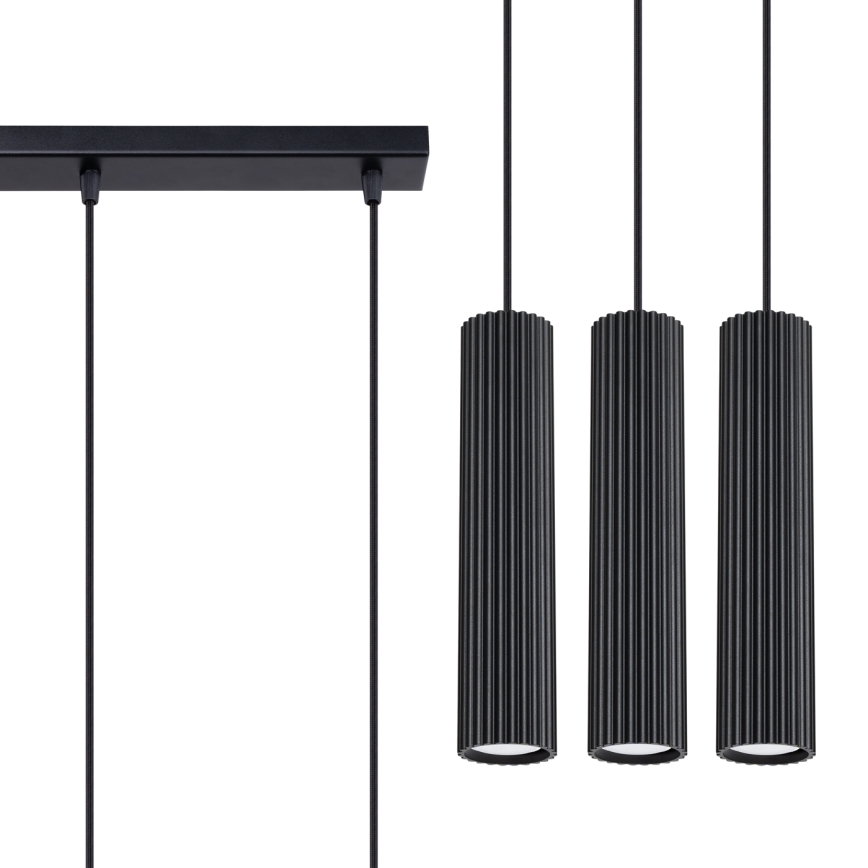 Suspension filaire KARBON 3xGU10/10W/230V noir