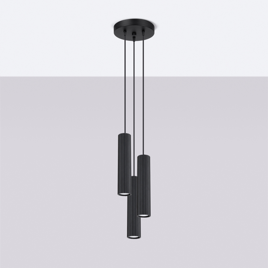 Suspension filaire KARBON 3xGU10/10W/230V noir