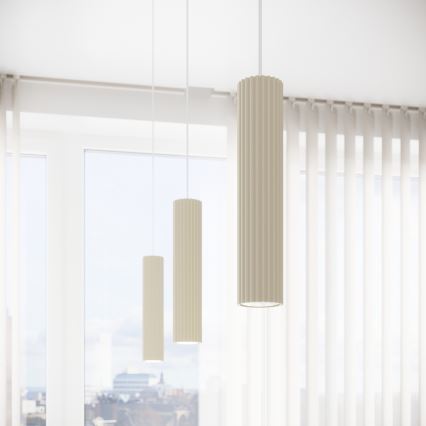 Lampadario a sospensione con filo KARBON 3xGU10/10W/230V color crema