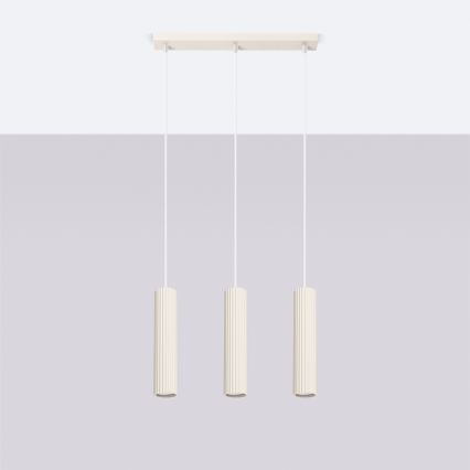 Suspension filaire KARBON 3xGU10/10W/230V crème