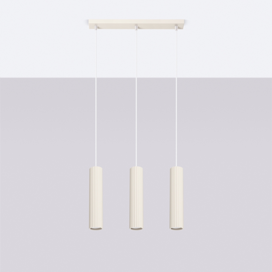 Suspension filaire KARBON 3xGU10/10W/230V crème