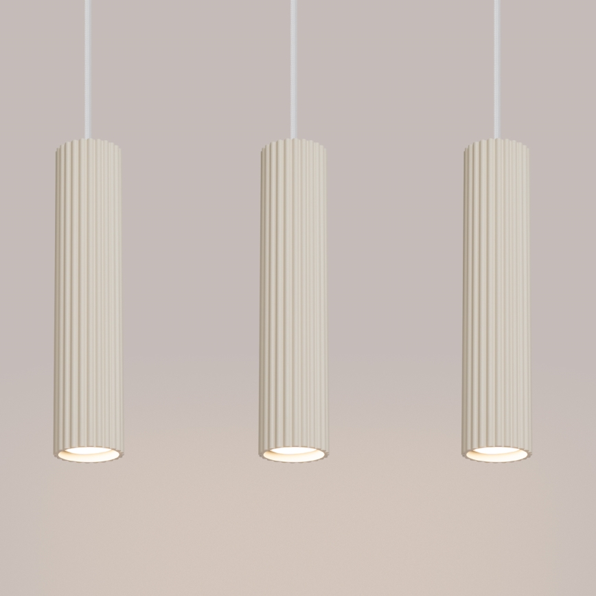 Suspension filaire KARBON 3xGU10/10W/230V crème