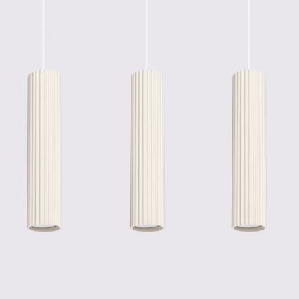 Suspension filaire KARBON 3xGU10/10W/230V crème
