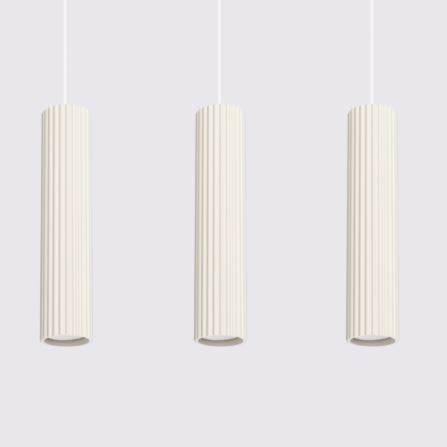 Suspension filaire KARBON 3xGU10/10W/230V crème