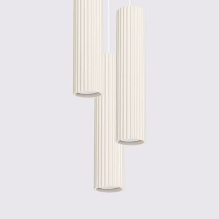 Lampadario a sospensione con filo KARBON 3xGU10/10W/230V color crema