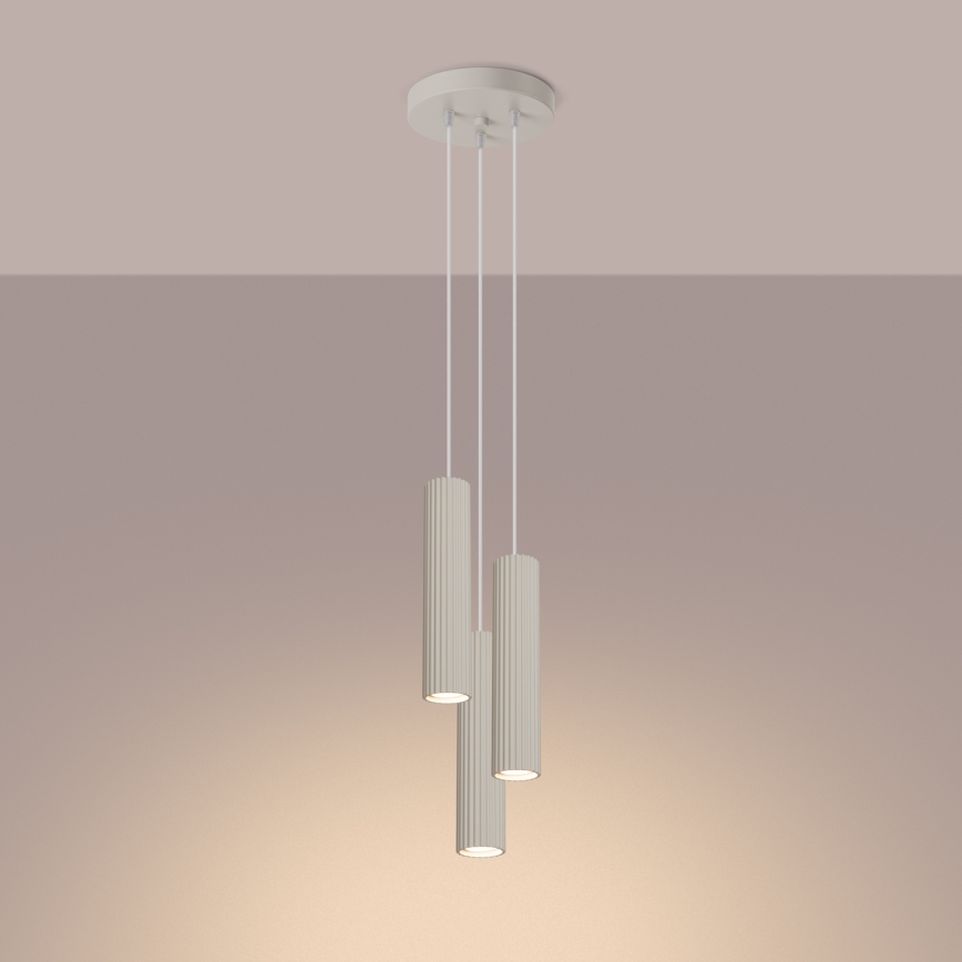 Suspension filaire KARBON 3xGU10/10W/230V crème