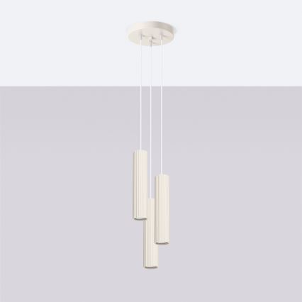 Suspension filaire KARBON 3xGU10/10W/230V crème