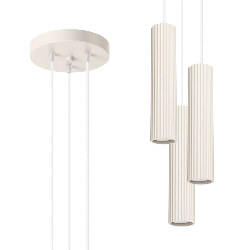 Suspension filaire KARBON 3xGU10/10W/230V crème