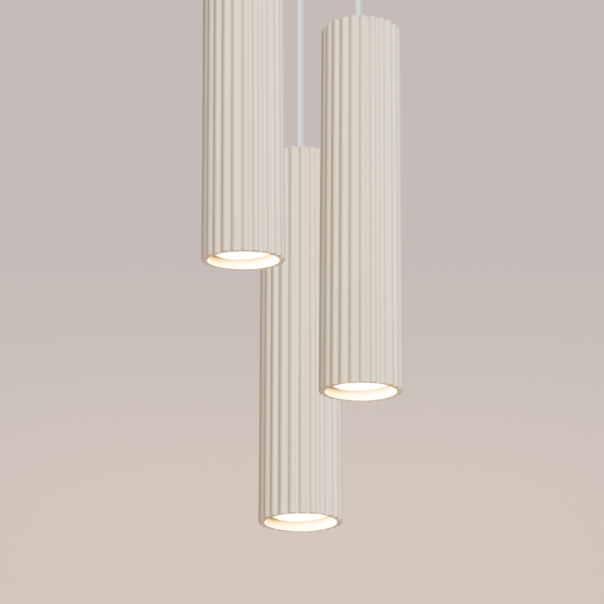 Suspension filaire KARBON 3xGU10/10W/230V crème