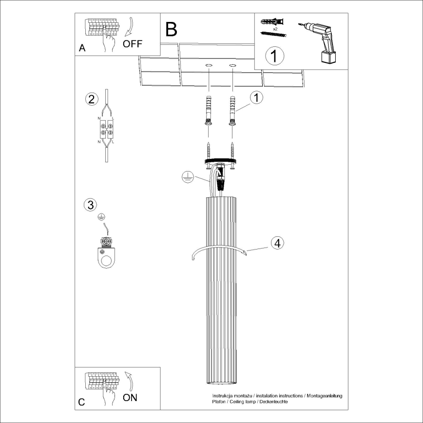 Strahler KARBON 1xGU10/10W/230V 60 cm grün