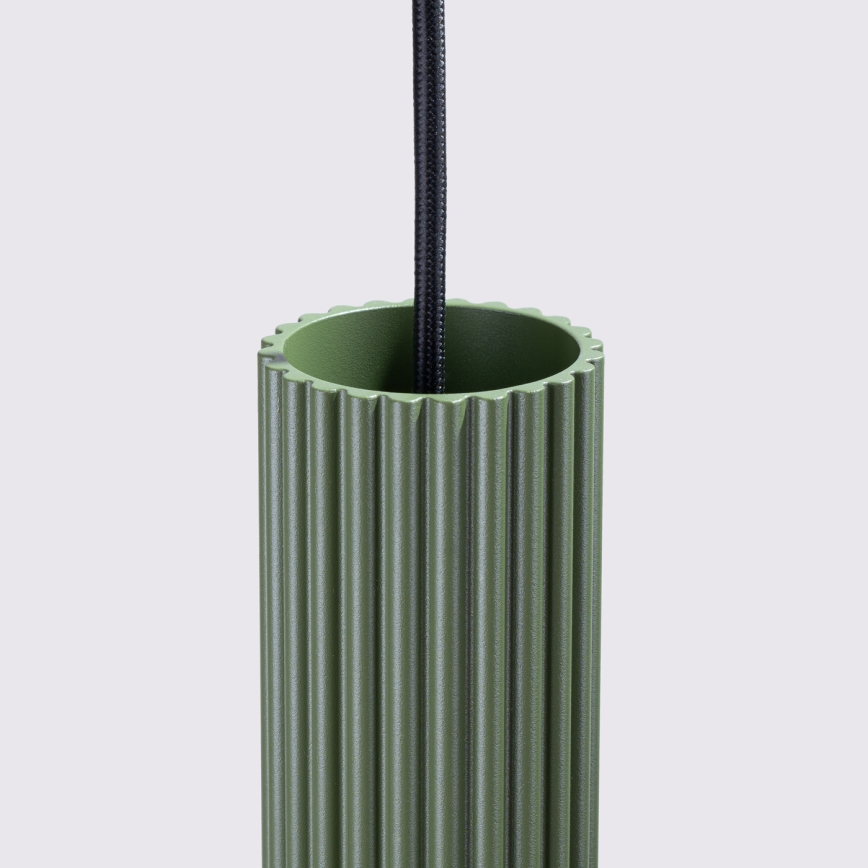 Lampadario a sospensione con filo KARBON 3xGU10/10W/230V verde