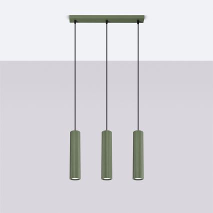Suspension filaire KARBON 3xGU10/10W/230V vert
