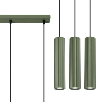 Suspension filaire KARBON 3xGU10/10W/230V vert