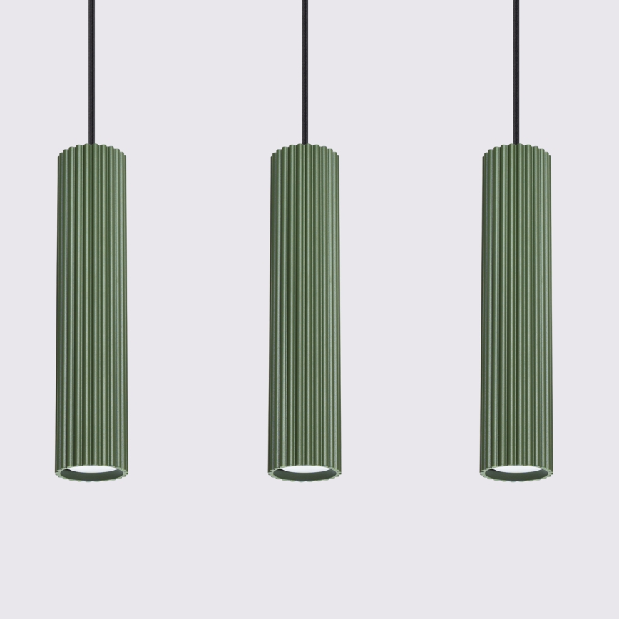 Suspension filaire KARBON 3xGU10/10W/230V vert