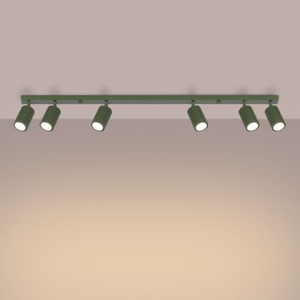 Faretto KARBON 6xGU10/10W/230V verde