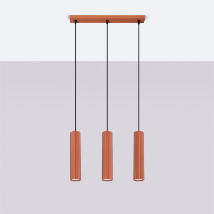 Suspension filaire KARBON 3xGU10/10W/230V rouge