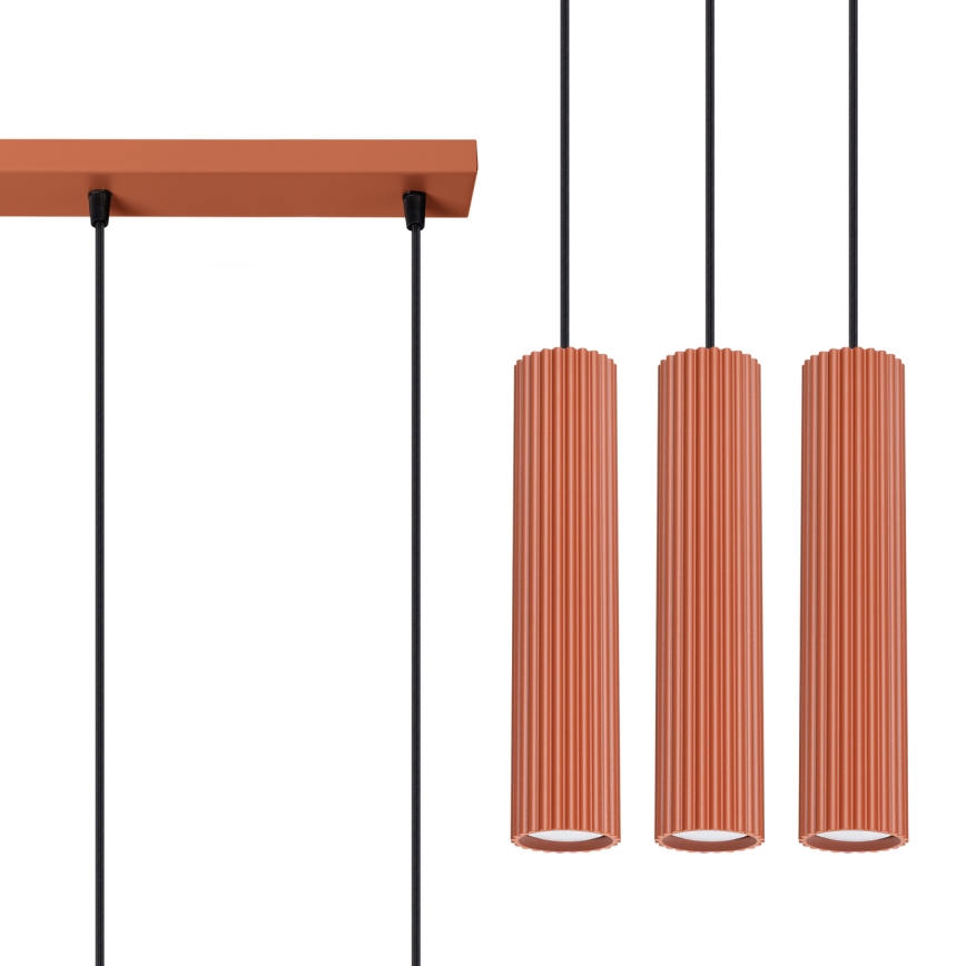 Suspension filaire KARBON 3xGU10/10W/230V rouge