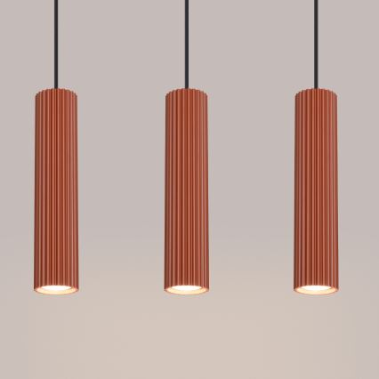 Suspension filaire KARBON 3xGU10/10W/230V rouge