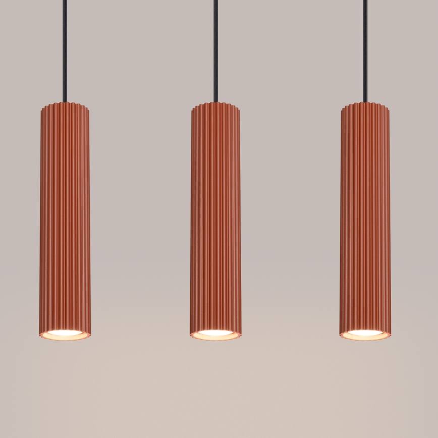 Suspension filaire KARBON 3xGU10/10W/230V rouge