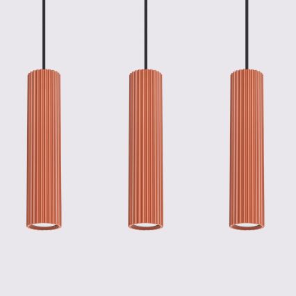 Suspension filaire KARBON 3xGU10/10W/230V rouge