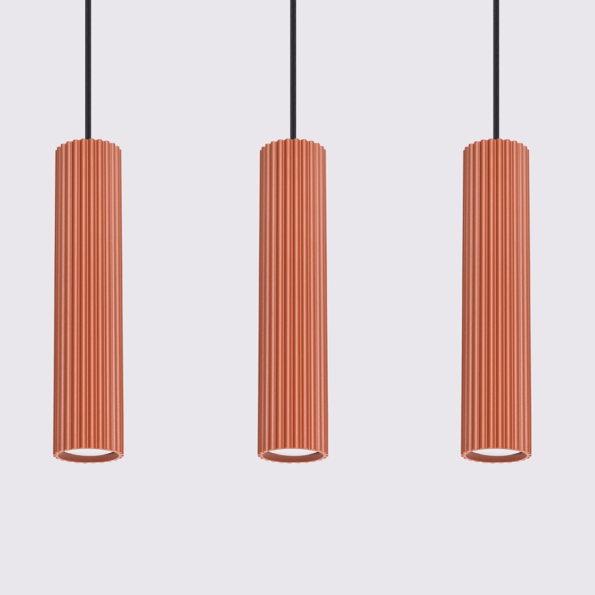 Suspension filaire KARBON 3xGU10/10W/230V rouge