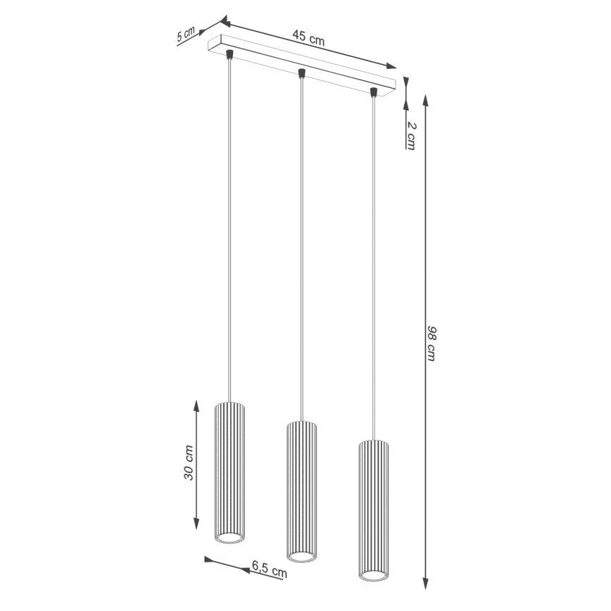 Suspension filaire KARBON 3xGU10/10W/230V rouge