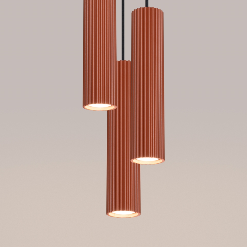 Suspension filaire KARBON 3xGU10/10W/230V rouge