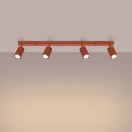 Faretto KARBON 4xGU10/10W/230V rosso