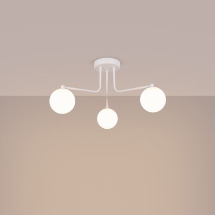 Lampadario a sospensione con supporto rigido ASTRAL 3xG9/8W/230V bianco