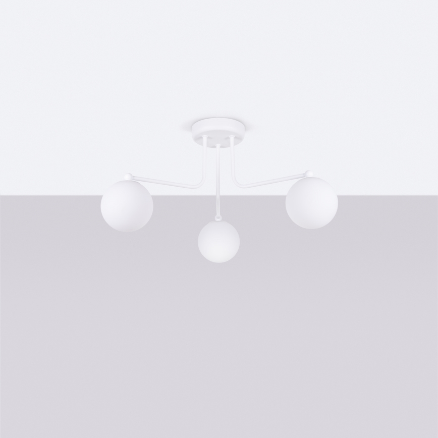 Lampadario a sospensione con supporto rigido ASTRAL 3xG9/8W/230V bianco