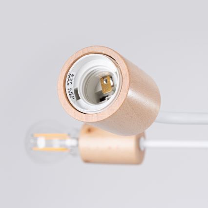 Aufbauleuchte TIMBO 4xE27/15W/230V weiß/beige/Buche