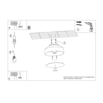 Plafoniera OMIQ 4xE27/15W/230V Ø 30 cm nera